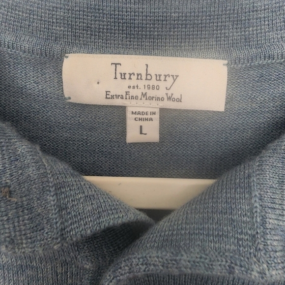 Turnbury Extra Fine Merino Wool Collared Knit Sweater Size Large. - Picture 6 of 7